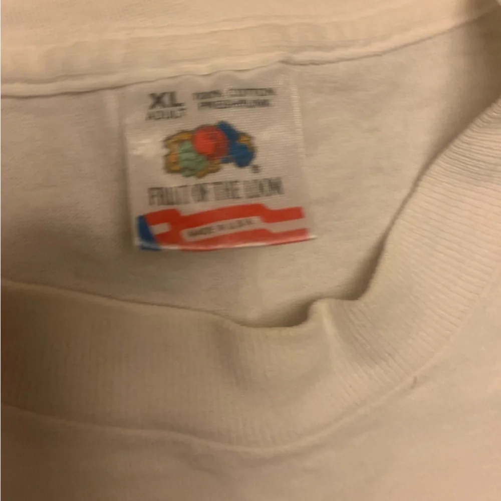 Vintage Fruit of the loom made in the USA Clinique t-Shirt Sz xl White 90s - Picture 2 of 3